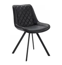 HC Stoelen | TES DIAMOND | Kunstleer/Metaal | Black | Zwarte Poten | Indoor | 2 Stuks | 510x610x810(h)mm