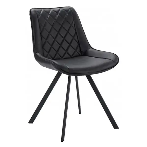 Stoelen | TES DIAMOND | Kunstleer/Metaal | Black | Zwarte Poten | Indoor | 2 Stuks | 510x610x810(h)mm