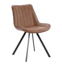 HC Stoelen | HERCULES | Kunstleer/Metaal | Mocca | Zwarte Poten | Indoor | 2 Stuks | 510x610x810(h)mm 