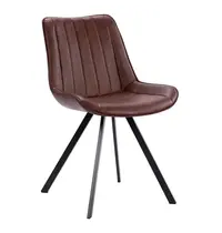 HC Stoelen | HERCULES | Kunstleer/Metaal | Brown | Zwarte Poten | Indoor | 2 Stuks | 510x610x810(h)mm