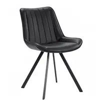 HC Stoelen | HERCULES | Kunstleer/Metaal | Black | Zwarte Poten | Indoor | 2 Stuks | 510x610x810(h)mm