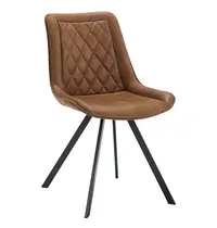 HC Stoelen | JORIS | Leer/Metaal | Camel | Zwarte Poten | Indoor | 2 Stuks | 510x600x850(h)mm