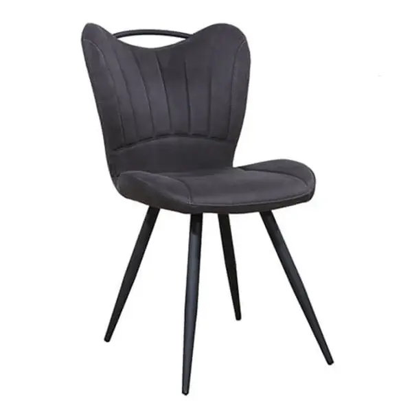 Stoelen | GIBSON | Microvezel/Metaal | Anthracite | Zwarte Poten | Indoor | 2 Stuks | 650x480x870(h)mm