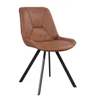 HC Stoelen | CARMEN | Leer/Metaal | Camel | Zwarte Poten | Indoor | 2 Stuks | 510x600x830(h)mm 