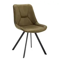 HC Stoelen | CARMEN | Leer/Metaal | Moss | Zwarte Poten | Indoor | 2 Stuks | 510x600x830(h)mm 