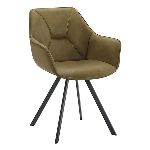 Stoelen | BELI | Leer/Metaal | Moss | Zwarte Poten | Indoor | 2 Stuks | 600x620x850(h)mm