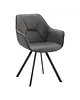 HC Stoelen | BELI | Leer/Metaal | Graphite | Zwarte Poten | Indoor | 2 Stuks | 600x620x850(h)mm 