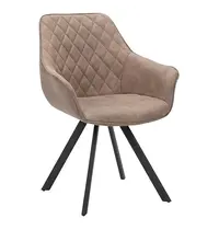 HC Stoelen | TITAN DIAMOND | Microvezel/Metaal | Mocca | Zwarte Poten | Indoor | 2 Stuks | 570x560x850(h)mm 