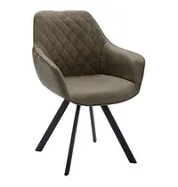 HC Stoelen | TITAN DIAMOND | Microvezel/Metaal | Olive | Zwarte Poten | Indoor | 2 Stuks | 570x560x850(h)mm 