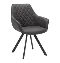 HC Stoelen | TITAN DIAMOND | Microvezel/Metaal | Grey | Zwarte Poten | Indoor | 2 Stuks | 570x560x850(h)mm 