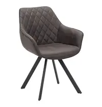 HC Stoelen | TITAN DIAMOND | Microvezel/Metaal | Brown | Zwarte Poten | Indoor | 2 Stuks | 570x560x850(h)mm 