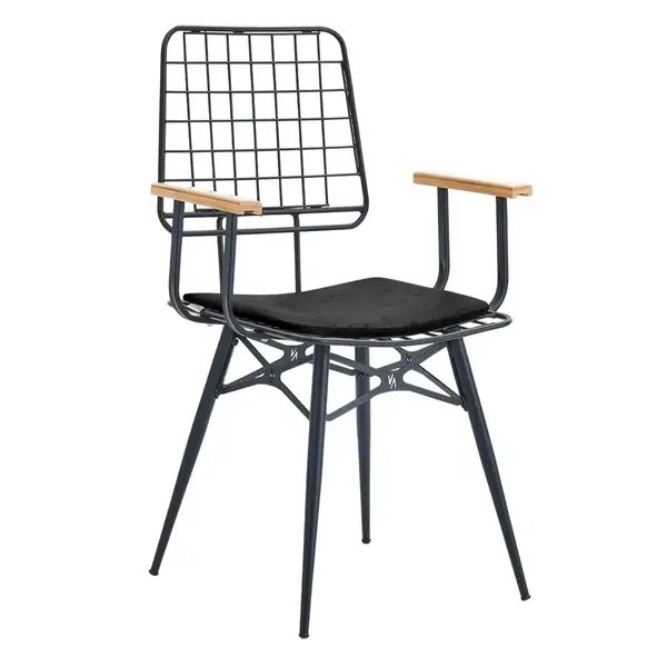 Stoelen | RIO | Microvezel/Metaal | Black | Zwart Frame | Indoor | 2 Stuks | 530x410x900(h)mm