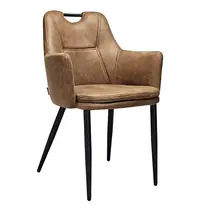 HC Stoelen | VICTORIA | Microvezel/Metaal | Cognac | Zwarte Poten | Indoor | 2 Stuks | 580x570x865(h)mm