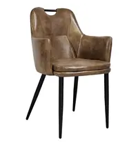 HC Stoelen | VICTORIA | Kunstleer/Metaal | Matte Cognac | Zwarte Poten | Indoor | 2 Stuks | 580x570x865(h)mm 