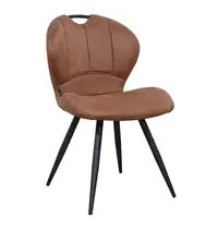 HC Stoelen | MIRACLE | Microvezel/Metaal | Cognac | Zwarte Poten | Indoor | 2 Stuks | 540x640x880(h)mm 