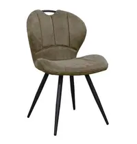 HC Stoelen | MIRACLE | Microvezel/Metaal | Olive | Zwarte Poten | Indoor | 2 Stuks | 540x640x880(h)mm
