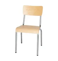 Bolero Stoelen | CANTINA | Hout/Staal | Hout (Essen) | Grijs Frame | Indoor | Stapelbaar | 4 Stuks | 480x580x830(h)mm 