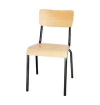 Bolero Stoelen | CANTINA | Hout/Staal | Hout (Essen) | Zwart Frame | Indoor | Stapelbaar | 4 Stuks | 480x580x830(h)mm