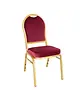 Bolero Banketstoelen | REGAL | Textiel/Aluminium | Bordeaux | Goudkleurig Frame | Indoor | Stapelbaar | 4 Stuks | 570x450x940(h)mm 