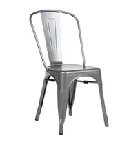 Bolero Stoelen | BISTRO | Staal | Silver | In-/Outdoor | Stapelbaar | 4 Stuks | 445x520x855(h)mm 