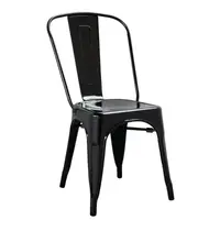Bolero Stoelen | Staal | Black | In-/Outdoor | Stapelbaar | 4 Stuks | 445x520x855(h)mm 