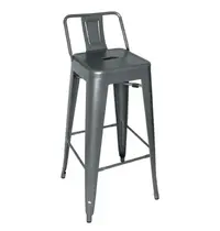 Bolero Barkrukken | BISTRO | Staal | Grey | In-/Outdoor | Stapelbaar | 4 Stuks | 430x430x940(h)mm