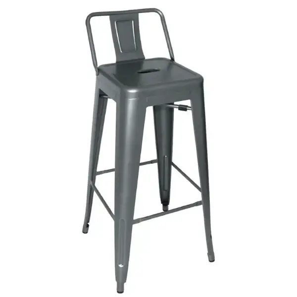 Barkrukken | BISTRO | Staal | Grey | In-/Outdoor | Stapelbaar | 4 Stuks | 430x430x940(h)mm