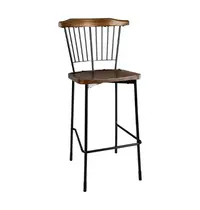 Bolero Barkrukken | SCANDI | Hout/Staal | Houtlook | Zwart Frame | Indoor | 2 Stuks | 520x535x1120(h)mm