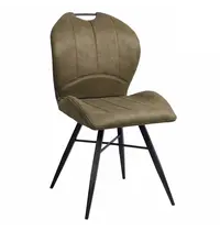 HC Stoelen | ELITE | Microvezel/Metaal | Olive | Zwarte Poten | Indoor | 2 Stuks | 540x640x880(h)mm