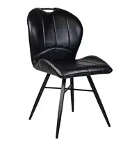 HC Stoelen | ELITE | Kunstleer/Metaal | Black | Zwarte Poten | Indoor | 2 Stuks | 540x640x880(h)mm