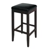 Bolero Barkrukken | Kunstleer/Hout | Black | Houtlook Frame | Indoor | 2 Stuks | 410x410x760(h)mm