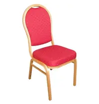 Bolero Banketstoelen | Polyester/Aluminium | Red | Goudkleurig Frame | Indoor | Stapelbaar | 4 Stuks | 440x470x940(h)mm