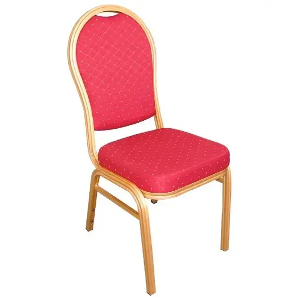 Banketstoelen | Polyester/Aluminium | Red | Goudkleurig Frame | Indoor | Stapelbaar | 4 Stuks | 440x470x940(h)mm
