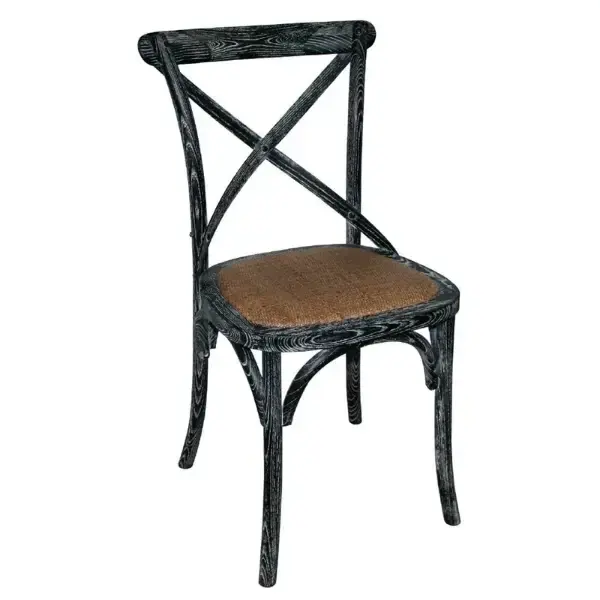Stoelen | Rotan/Hout | Brown | Black Wash Frame | Indoor | 2 Stuks | 495x550x890(h)mm
