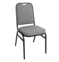 Bolero Banketstoelen | Polyester/Staal | Grey | Zwart Frame | Indoor | Stapelbaar | 4 Stuks | 450x540x895(h)mm