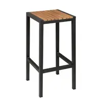 Bolero Barkrukken | Hout/Staal | Hout (Acacia) | Zwart Frame | In-/Outdoor | 2 Stuks | 350x350x750(h)mm