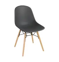 Bolero Stoelen | ARLO | Kunststof/Staal | Grey | Houtlook Poten | Indoor | 2 Stuks | 460x540x830(h)mm 