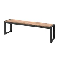 Bolero Banken | Hout/Staal | Hout (Acacia) | Zwart Frame | In-/Outdoor | 2 Stuks | 1600x380x450(h)mm