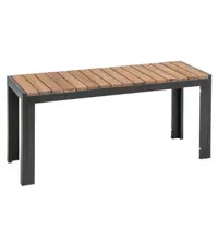 Bolero Banken | Hout/Staal | Hout (Acacia) | Zwart Frame | In-/Outdoor | 2 Stuks | 1000x350x450(h)mm