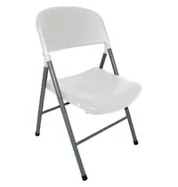 Bolero Opklapbare Stoelen | Kunststof/Staal | White | Grijs Frame | In-/Outdoor | 2 Stuks | 490x500x810(h)mm