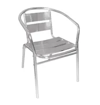 Bolero Stoelen | Aluminium | Grey | In-/Outdoor | Stapelbaar | 4 Stuks | 530x580x735(h)mm 