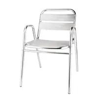 Bolero Stoelen | Aluminium | Grey | In-/Outdoor | Stapelbaar | 4 Stuks | 600x495x780(h)mm 