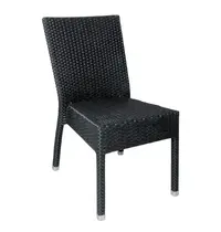 Bolero Stoelen | Polyrotan/Aluminium | Anthracite | In-/Outdoor | Stapelbaar | 4 Stuks | 500x600x860(h)mm