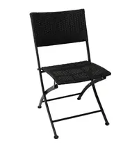 Bolero Opklapbare Stoelen | Rotan/Staal | Black | In-/Outdoor | 2 Stuks | 580x470x850(h)mm