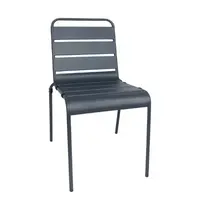 Bolero Stoelen | Staal | Grey | In-/Outdoor | Stapelbaar | 4 Stuks | 470x570x830(h)mm