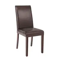 Bolero Stoelen | Kunstleer/Hout | Dark Brown | Houtlook Poten | Indoor | 2 Stuks | 405x500x940(h)mm
