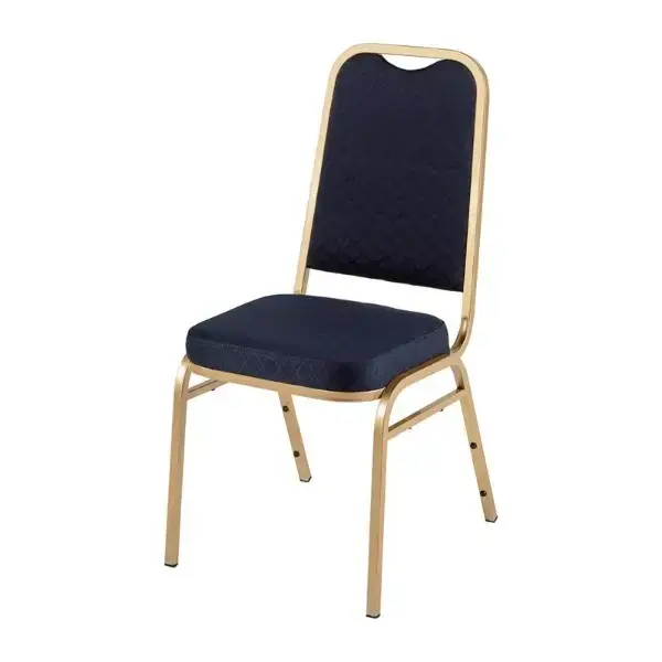 Banketstoelen | Stof/Staal | Blue | Goudkleurig Frame | Indoor | Stapelbaar | 4 Stuks | 440x450x895(h)mm