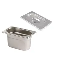 Vogue GN bakken RVS set met deksel 1/9 - 4,8L | Geschikt voor houder CC051