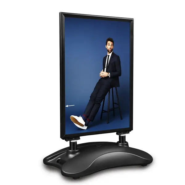 Stoepbord | HAMPTON PRO | Zwart | Kliklijst (A1) | Wind-/Waterbestendig + Verrijdbaar