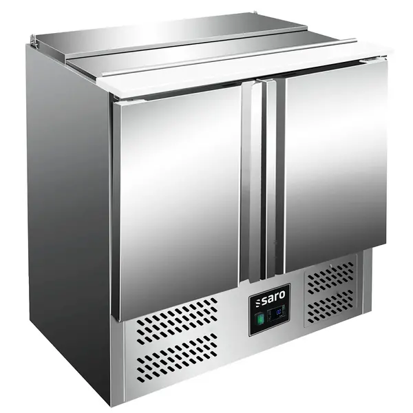 Saladette | 240L | 2 Deuren (1/1 GN) | Boven 2x 1/1 GN + 3x 1/6 GN | +2°C/+8°C | Geforceerd | Schuif-/Klapdeksel + Snijblad | 903x700x880(h)mm